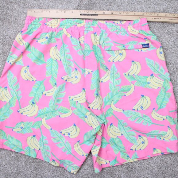 Chubbies Swim Trunks Mens XL Pink  w/ Bananas Mesh Lined Stretch w/ 7" inseam - Picture 7 of 11
